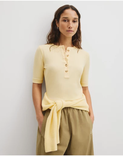 Country Road - Fine Rib Henley T-shirt
