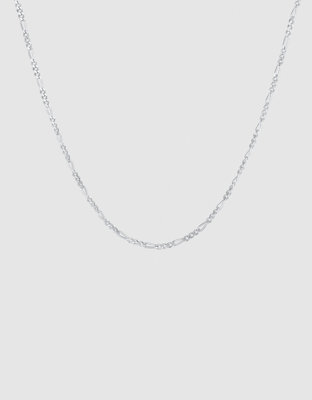 Kuzzoi - ICONIC EXCLUSIVE - Classic Figaro Chain Necklace in Oxidised 925 Sterling Silver