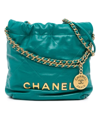 Pre-Loved by Azura Reborn - Pre-Loved chanel Chanel 22 Medium Quilted Lambskin Teal