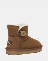 EVERAU - Australian Shepherd Ugg Nolan Kids Mini Button Cow Suede Upper UGG Boots
