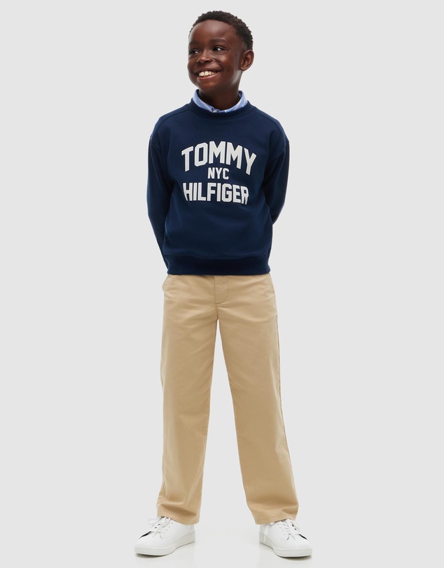Tommy Hilfiger - Logo Sueded Crew Neck Sweatshirt - Kids