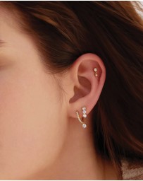 Ania Haie - Gold Dangling Sparkle Huggie Hoop Earrings