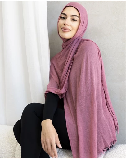 Mod Squad - Luxe Rayon Hijab Frayed Edge - BERRY 21
