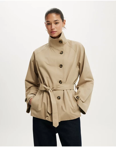 Cotton On - Harlow Funnel Neck Cropped Trench