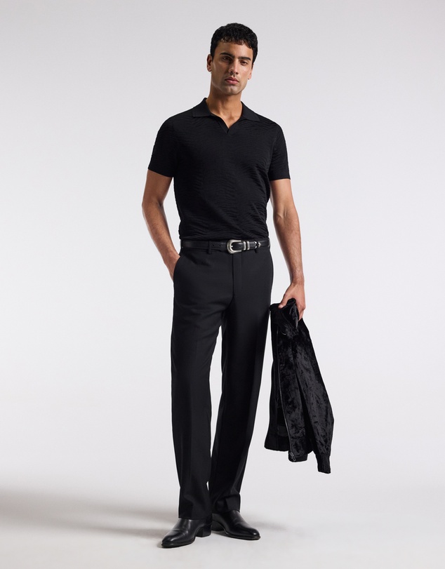 Calibre - Zebra Jacquard Polo Black
