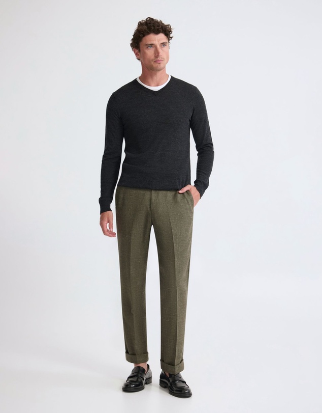 Oxford - Basic V-Neck Pure Wool Pullover