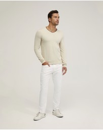 Oxford - Tipping V-Neck Knitted Top