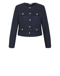 City Chic - Plus size Krystal Boucle Jacket - navy