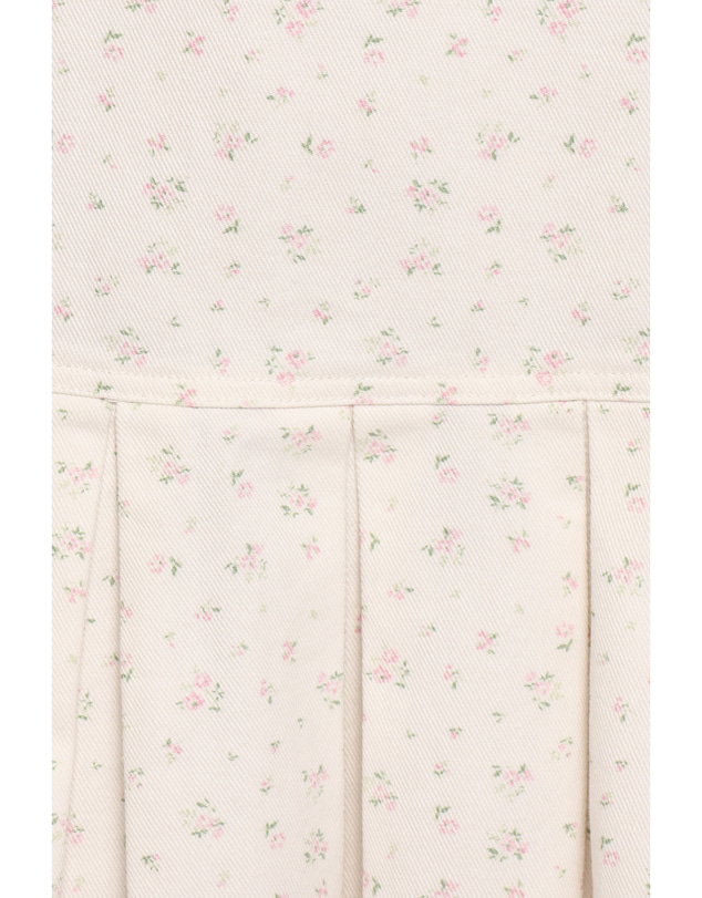 Petal & Pup - Elarina Pleated Mini Dress - White Ditsy Floral