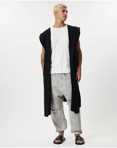 Surrounded By Ghosts - The Natrolite Hooded Rib Knit Sleeveless Cardigan
