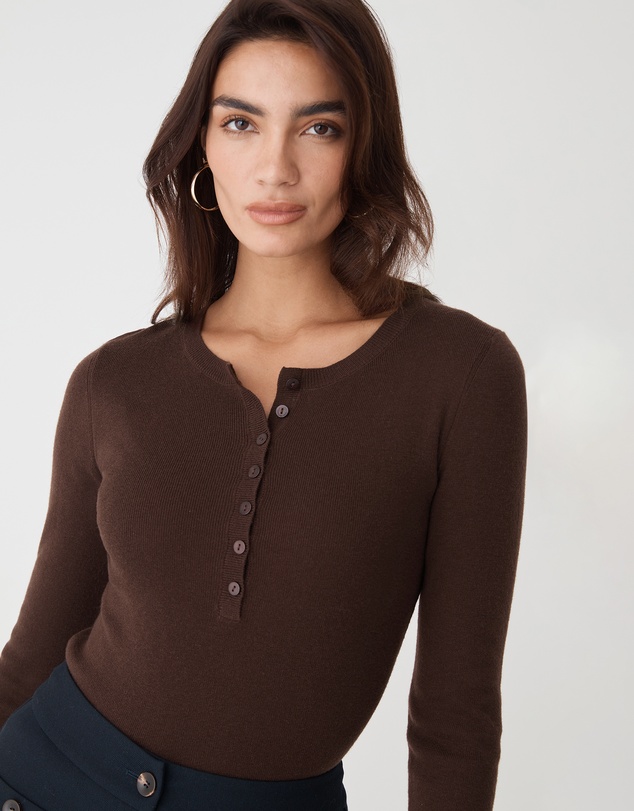 Forcast - Henley Button Up Knit