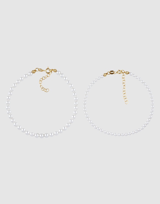 Elli Jewelry - Pearl Bracelet Set in Gold-Plated 925 Sterling Silver