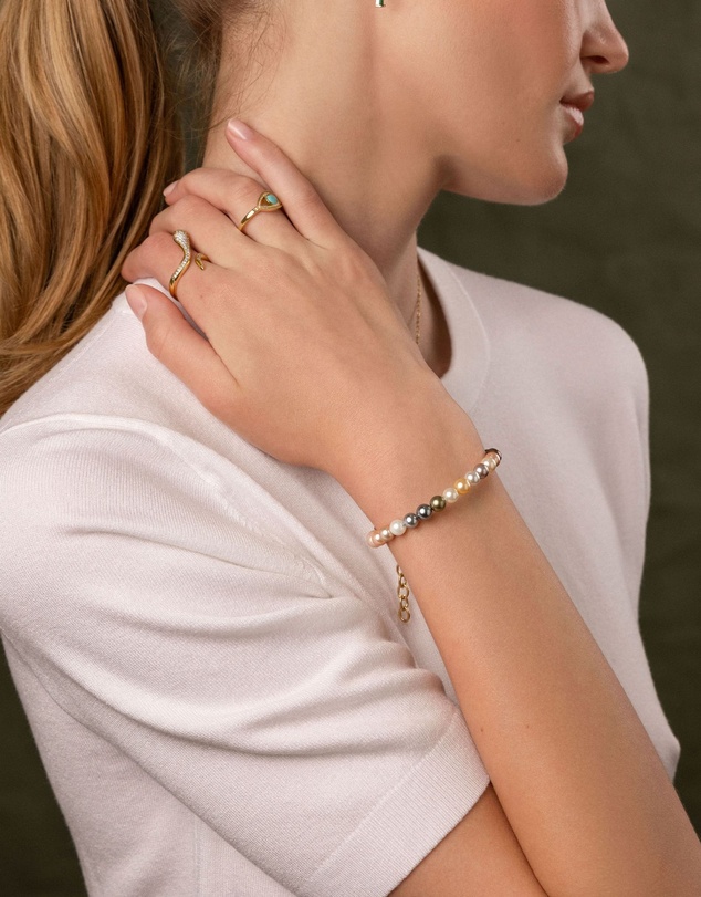 Nialaya Jewellery - Women's Rainbow Pearl Bracelet