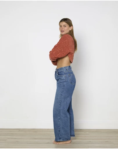 Cirkular - Pre-Loved - Lucy Folk Long Sleeve Tidal Cropped Sweater