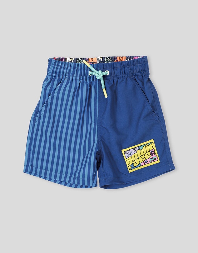 Goldie + Ace - Stripe Panel Board Shorts - Babies-Kids