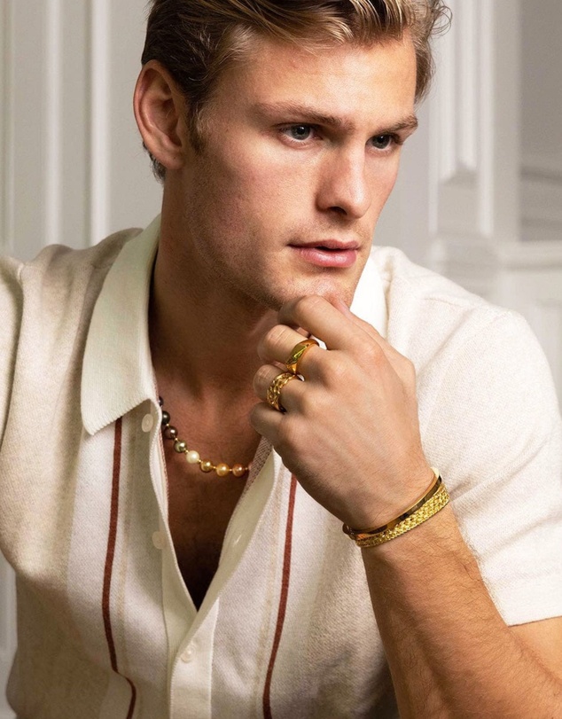 Nialaya Jewellery - Men's Gold Braided Chain Bracelet