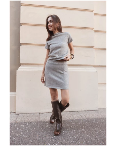Petal & Pup - Edwards Knit Skirt Set - Grey