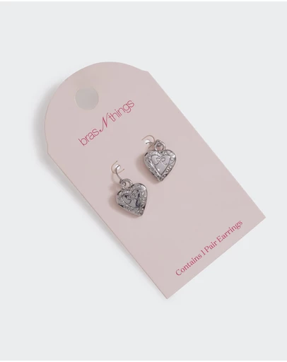 Bras N Things - Heart Earring - Silver