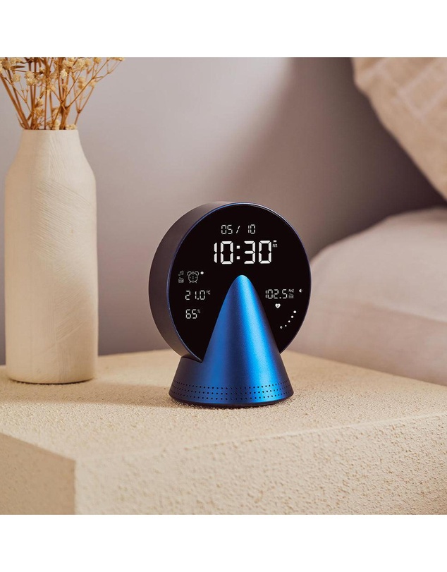 Lexon - Lexon Conic Radio Alarm Clock With Fm & Built-In Bluetooth Speaker - Blue
