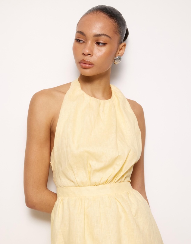 AERE - Tali Linen Cross Back Midi Dress