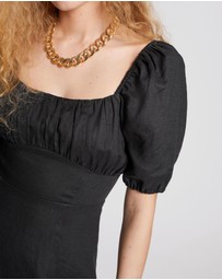 & Other Stories - Puff Sleeve Linen Midi Dress