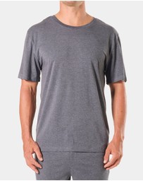 Mitch Dowd - Mens Soft Bamboo Crew Neck Sleep Tee - Grey Marle