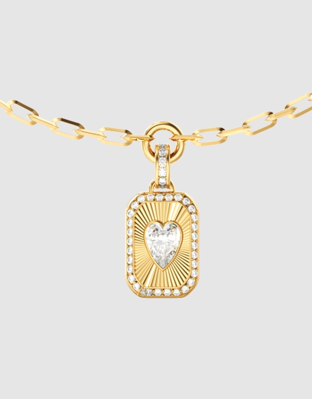 GUESS - GUESS Ladies Gold-Tone 13mm Love Tag Charm Bracelet