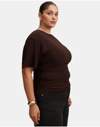Forever New Curve - Blake Curve Asymmetrical Drape Top
