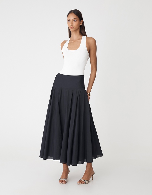 Forcast - Deb Cotton Midi Full Skirt