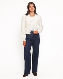 Petal & Pup - Silvie Lace Front Tie Cardigan - Cream