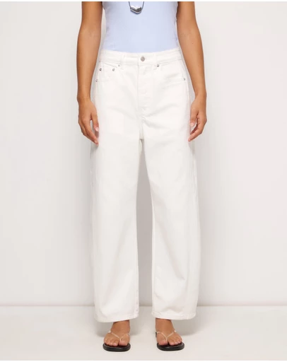 AERE - Mid Rise Barrel Leg Jeans