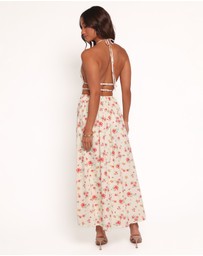 Petal & Pup - Wilder Halterneck Maxi Dress - Pink Floral