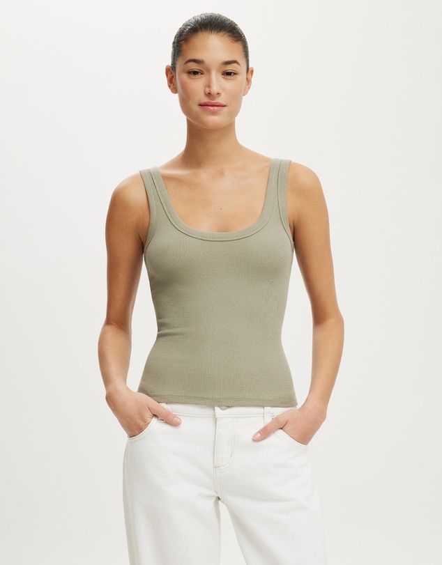 Cotton On - Blake Rib Scoop Tank
