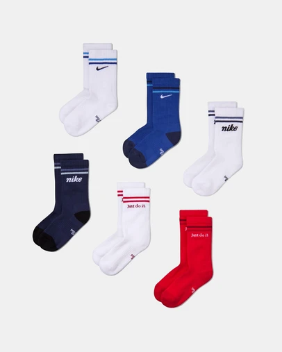 Nike - 6-Pack Cushioned Crew Socks - Teens