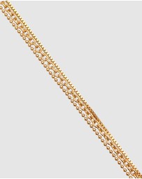 Elli Jewelry - Bracelet Triple Chain 925 Sterling Silver Gold-Plated