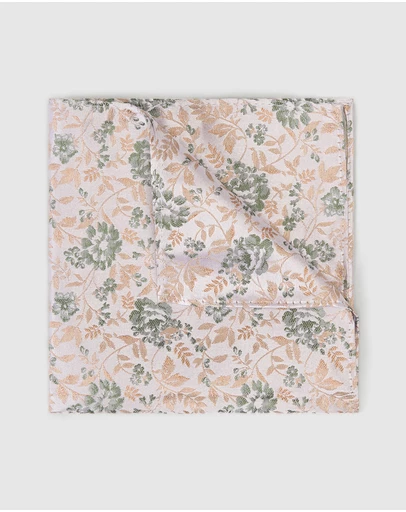 Politix - Floral Jacquard Silk Pocket Square