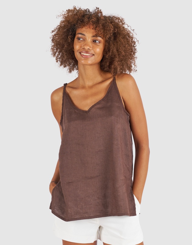 CAMIXA - CAMI-V linen Camisole Top