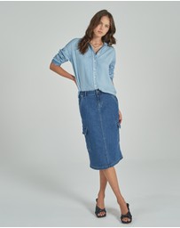 DRICOPER DENIM - Cargo Midi Skirt