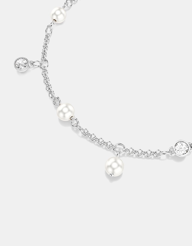Swarovski - Imber Bracelet, Crystal Pearl, Round Cut, White, Rhodium Plated