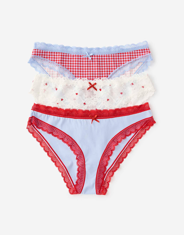 Cotton On Body - Happy Holidays Smooth & Lace Trim Bikini 3 Pack