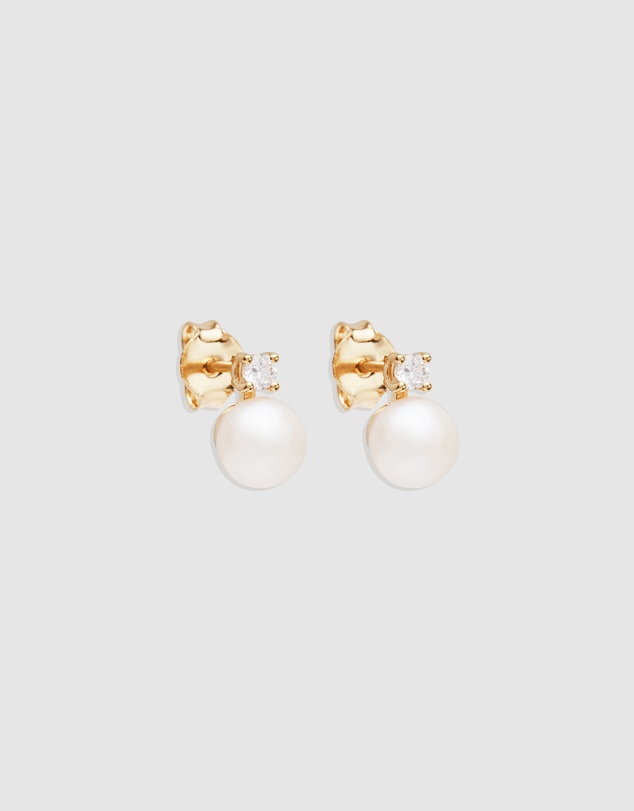 By Charlotte - Moments With You Pearl Stud Earrings - 6mm