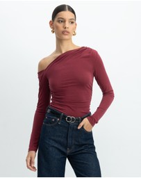 AERE - Hazel Cupro Off Shoulder Top