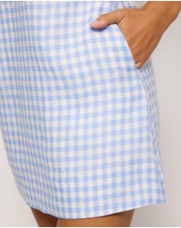 AERE - Nolana Gingham Shift Mini Dress