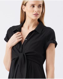 Ripe Maternity - Colette Tie Up Linen Dress
