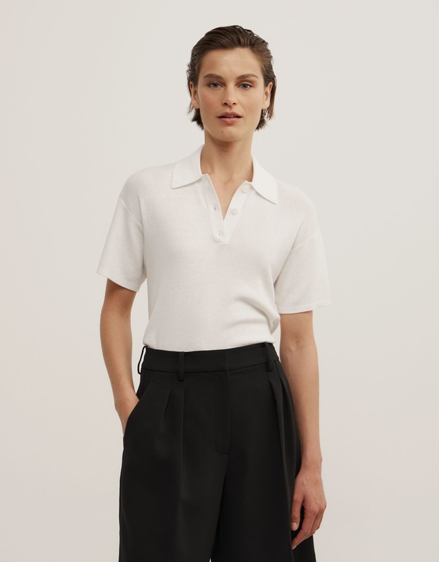 Witchery - Knit Short Sleeve Polo Top