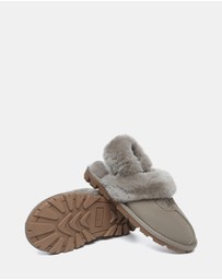 EVERAU - Australian Shepherd Ugg Waffle Fluffy Double Faced Sheepskin Upper House Shoes