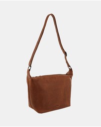 Milleni - Milleni Ladies Genuine Leather Double Zip Cross-Body Bag