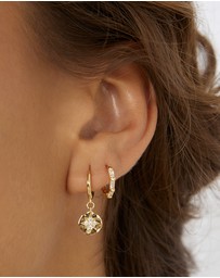 Arms Of Eve - Estrella Gold & Zircon Hoop Huggies