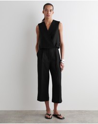 COS - Tie-Detail Linen-Blend Wrap Waistcoat