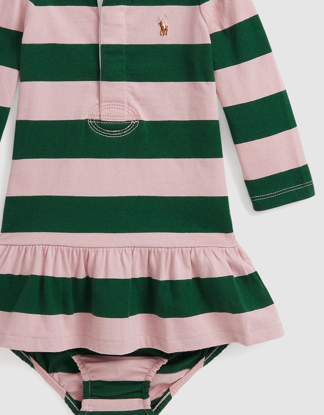 Polo Ralph Lauren - Striped Cotton Rugby Dress & Bloomers - Babies